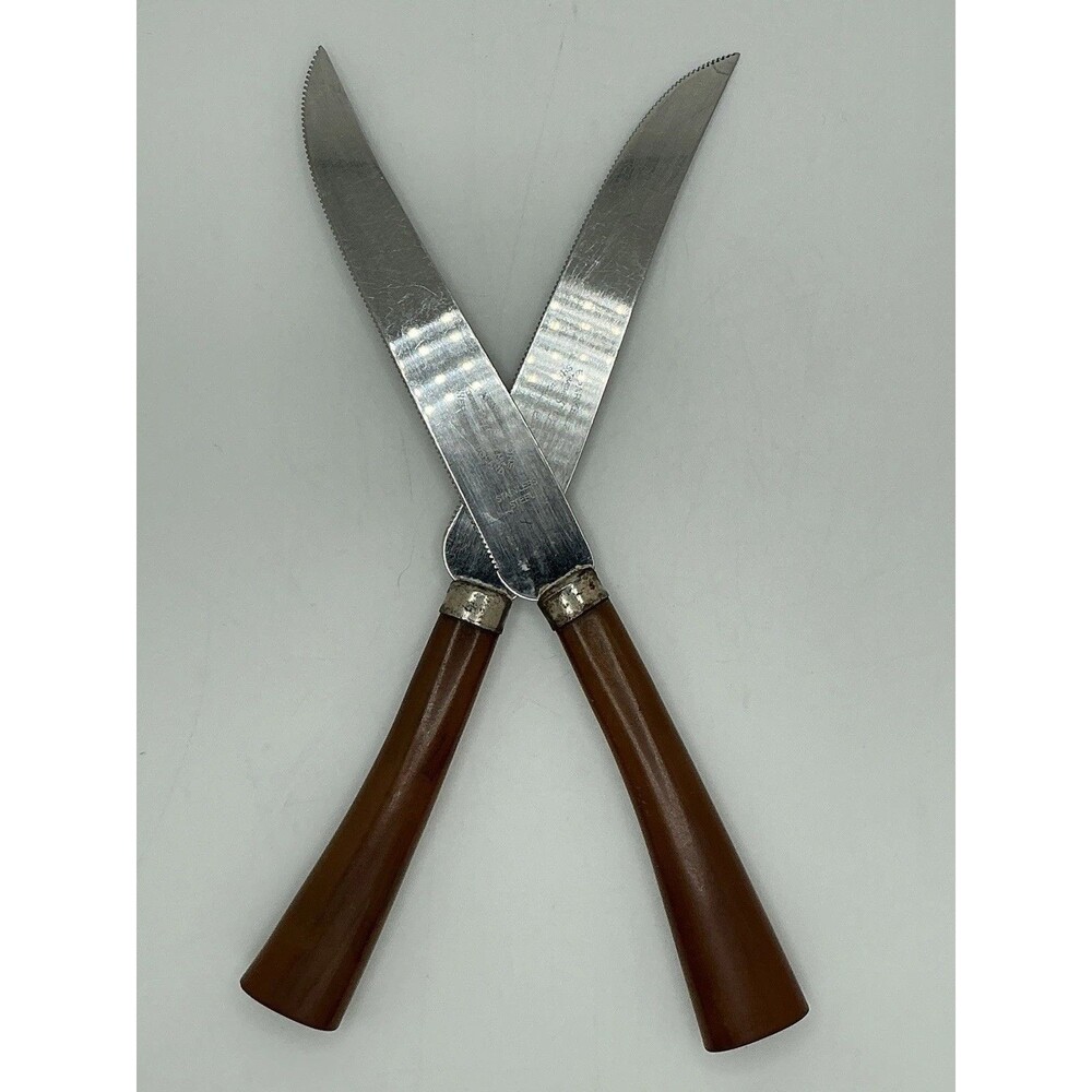 E. Parker & Sons #3709 Steak Knife Serrated 9” Stainless Brown Bakelite Handle